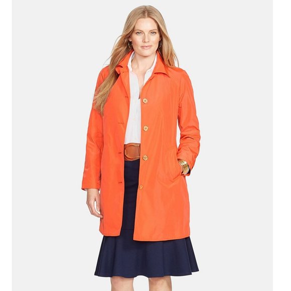 Logo Button Single Breasted Trench Coat 1X - Picture 1 of 5